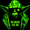 Yoda - BE BACK T-shirt Green Fluoro